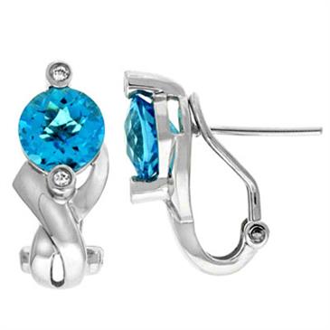 Prima Blue Topaz & Diamond Earrings