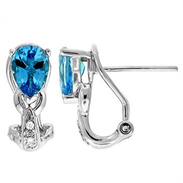 Prima Blue Topaz & Diamond Earrings