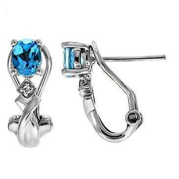 Prima Blue Topaz & Diamond Earrings