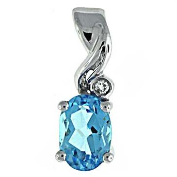 Prima Blue Topaz & Diamond Pendant