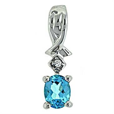 Prima Blue Topaz & Diamond Pendant