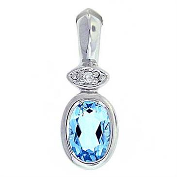 Prima Blue Topaz & Diamond Pendant