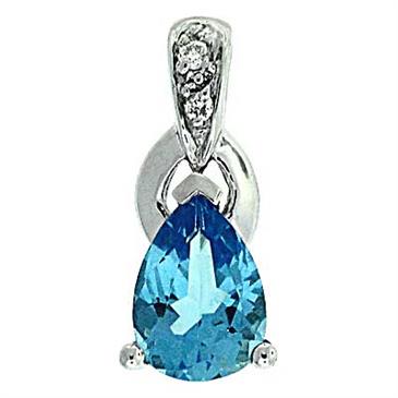 Prima Blue Topaz & Diamond Pendant