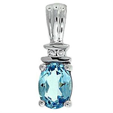 Prima Blue Topaz & Diamond Pendant