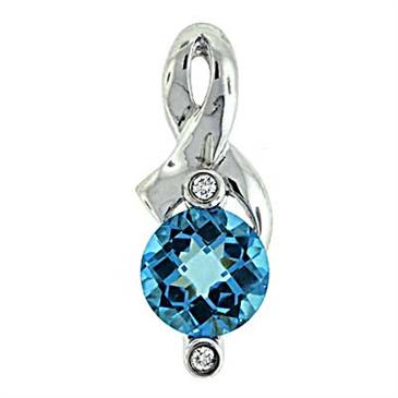 Prima Blue Topaz & Diamond Pendant