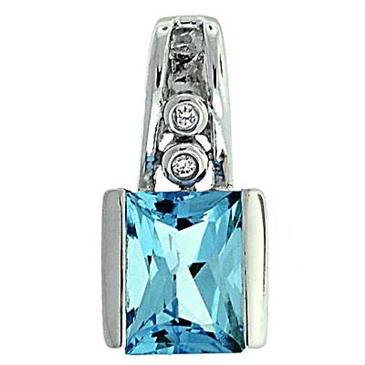 Prima Blue Topaz & Diamond Pendant