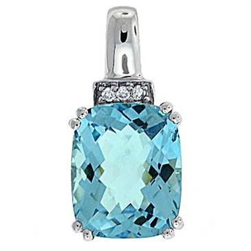 Prima Blue Topaz & Diamond Pendant