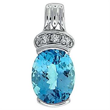 Prima Blue Topaz & Diamond Pendant