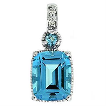 Prima Blue Topaz & Diamond Pendant