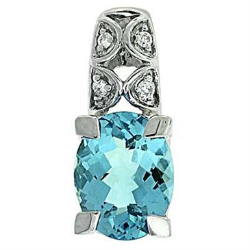 Prima Blue Topaz & Diamond Pendant