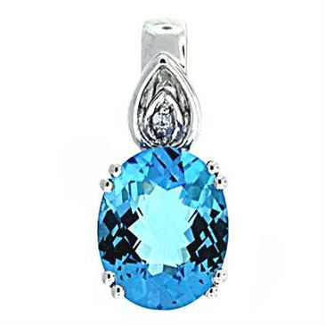 Prima Blue Topaz & Diamond Pendant