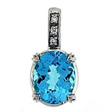 Prima Blue Topaz & Diamond Pendant