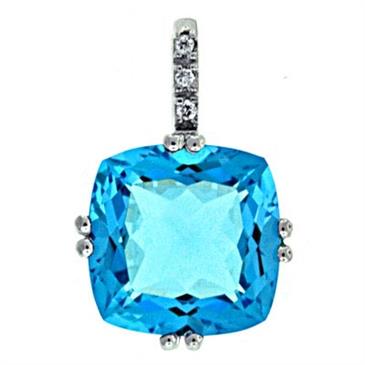 Prima Blue Topaz & Diamond Pendant