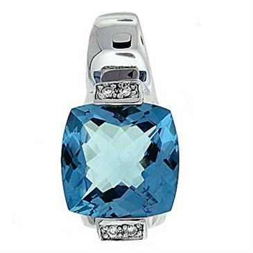 Prima Blue Topaz & Diamond Pendant