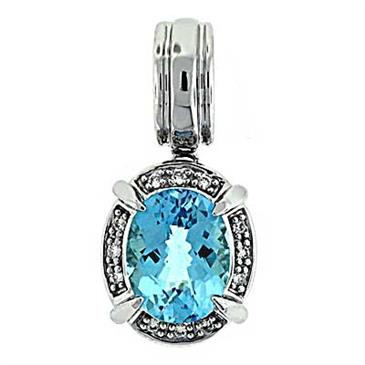 Prima Blue Topaz & Diamond Pendant