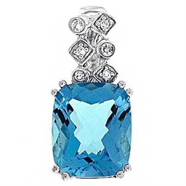 Prima Blue Topaz & Diamond Pendant