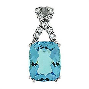 Prima Blue Topaz & Diamond Pendant