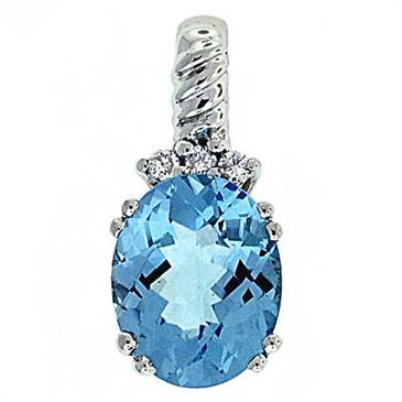 Prima Blue Topaz & Diamond Pendant