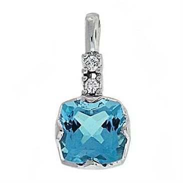 Prima Blue Topaz & Diamond Pendant