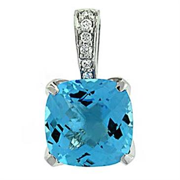 Prima Blue Topaz & Diamond Pendant