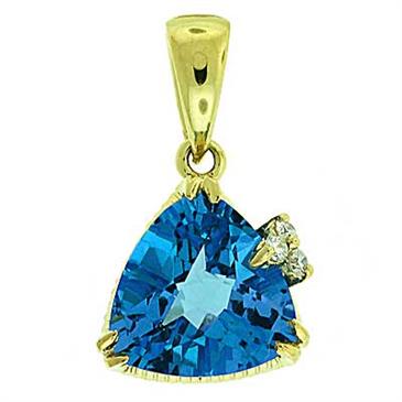 Prima Blue Topaz & Diamond Pendant