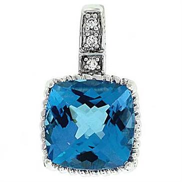 Prima Blue Topaz & Diamond Pendant