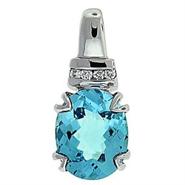 Prima Blue Topaz & Diamond Pendant