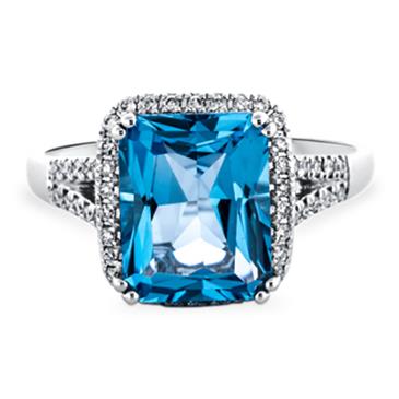 Prima Blue Topaz & Diamond Ring