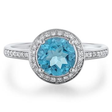 Prima Blue Topaz & Diamond Ring