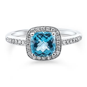 Prima Blue Topaz & Diamond Ring