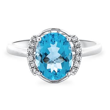 Prima Blue Topaz & Diamond Ring