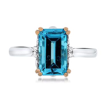 Prima Blue Topaz & Diamond Ring