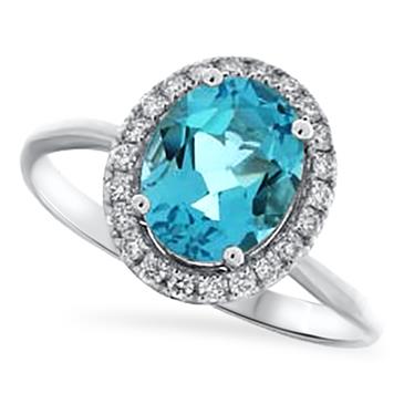 Prima Blue Topaz & Diamond Ring