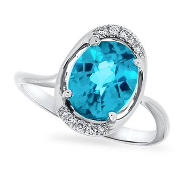 Prima Blue Topaz & Diamond Ring