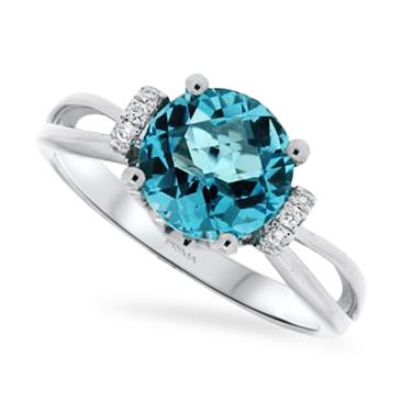 Prima Blue Topaz & Diamond Ring