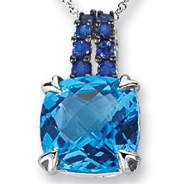 Prima Blue Topaz & Sapphire Pendant