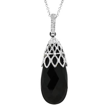 Prima Briolette Black Onyx Pendant