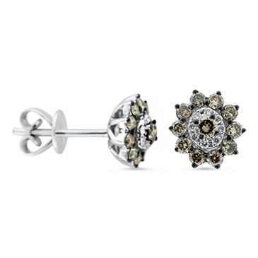 Prima Brown & White Diamond Earrings