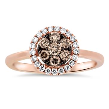 Prima Brown & White Diamond Cluster Ring