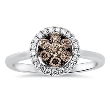 Prima Brown & White Diamond Cluster Ring