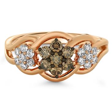 Prima Brown Diamond & Diamond Ring