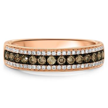 Prima Brown Diamond & Diamond Ring