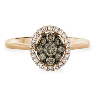 Prima Brown Diamond & Diamond Ring