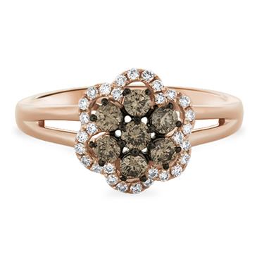 Prima Brown Diamond & Diamond Ring