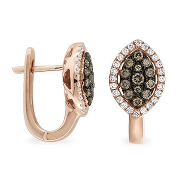 Prima Brown Diamond & Diamond Earrings