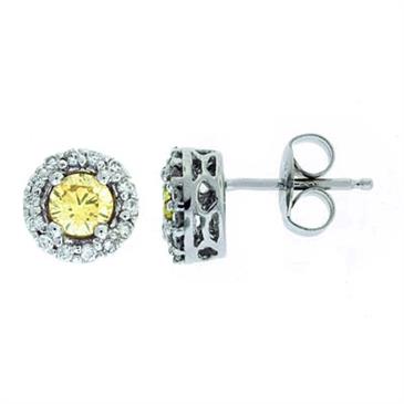 Prima Brown & White Diamond Earrings