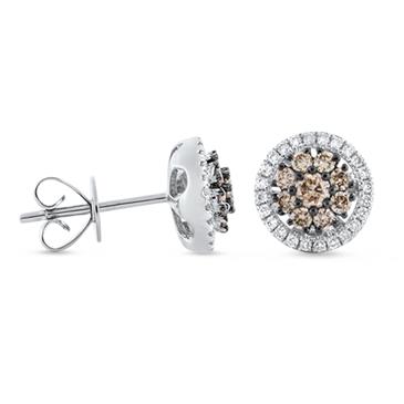 Prima Brown & White Diamond Earrings