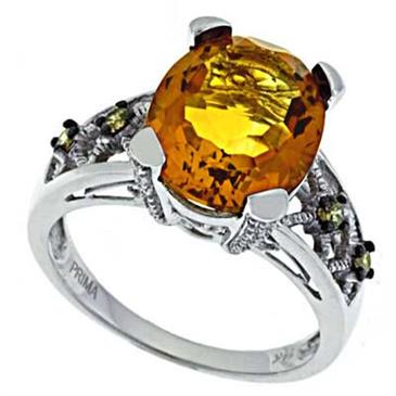 Prima Citrine And Chocolate Diamond Ring