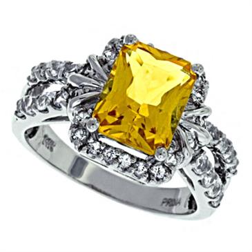 Prima Citrine And White Topaz Ring