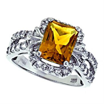 Prima Citrine And White Topaz Ring